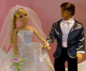 пазл Барби и Кена в день своей свадьбы